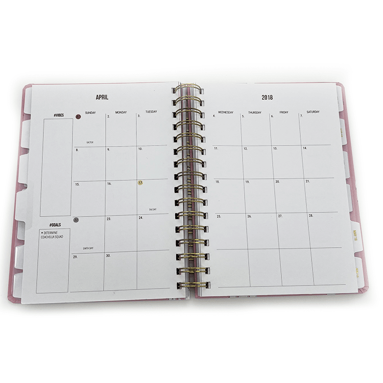 book printing logo custom planner spiral notebook